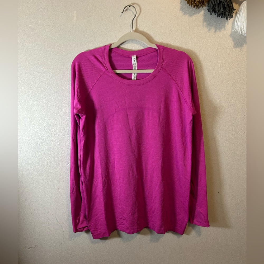 Lululemon Swiftly Tech Long Sleeve 2.0 *Race Length Size 14 Sonic Pink